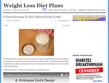 Tablet Screenshot of ezweightlossdietplans.com